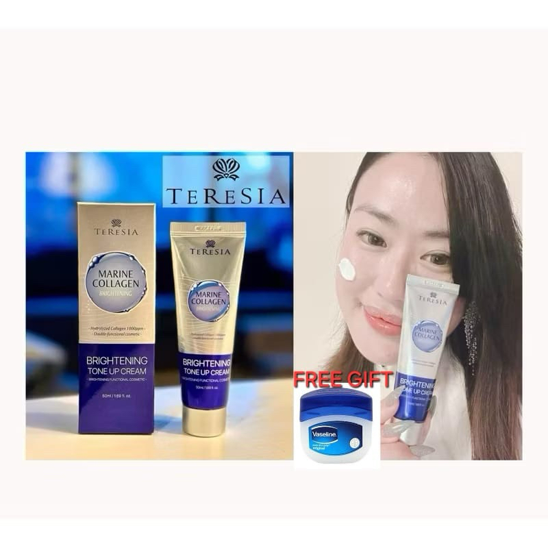 สินค้าเกาหลี Teresia Marine Collagen Brightening Tone Up Cream 50 ml ครีมปรับสีผิวสว่างสารสกัดมารีน คอลลาเจน