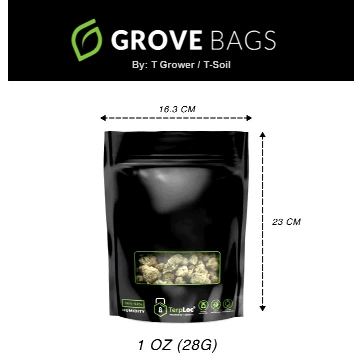 Grove Bags แท้ 100% ❌ถุงเปล่า❌ ถุงบ่มสมุนไพรของแท้ TerpLoc Window Pouch ขนาด 1 oz(16.3x23cm) Made in the USA พร้อมส่ง thumbnail 4