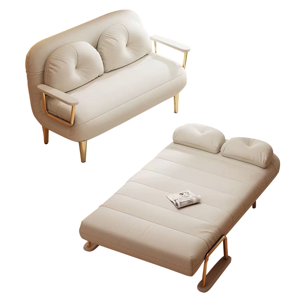 BAIERDI MALL โซฟาเบดแบบพับเก็บได้สำหรับอพาร์ทเมนต์ขนาดเล็ก โซฟาเบดอเนกประสงค์สไตล์ครีมแบบพับได้อเนกประสงค์