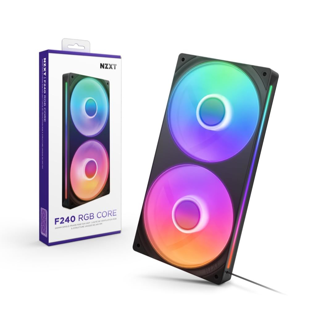 FAN (พัดลมเคส) NZXT F240 RGB CORE - BLACK : RF-U24HF-B1