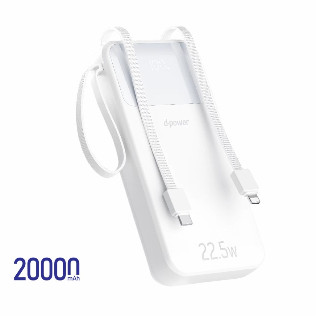 d-power Power Bank 20000 mAh รุ่น GC200 PD 22.5w หน้าจอดิจิตอล รองรับฟาสชาร์จ 22.5W มี 2สีให้เลือก