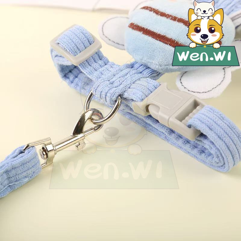wen.W1 เชือกลากจูงสำหรับสุนัขป้องกันการหลุดออกจากการออกกำลังกายเชือกผูกคอแมวสไตล์ปรับขนาดหน้าอกด้านหลังของเชือก