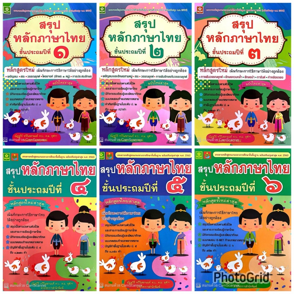 สรุปหลักภาษาไทย ป.1-ป.6 (1 ชุด)(40%) ฿750.-