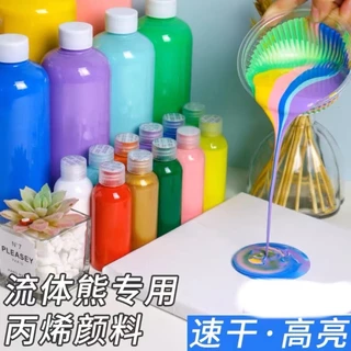 ในไทย-พร้อมส่ง สีอะคริลิคเหลว diy ความจุขนาด 60ml และ สีเทหมีโมเดลตุ๊กตาหมีกราฟฟิติหรือปูนระบายสีเด็กต่างๆ
