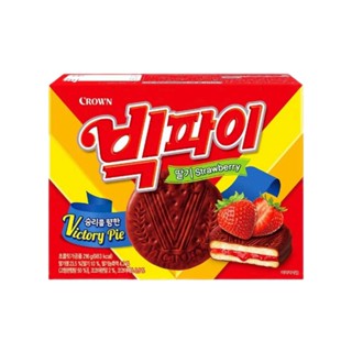 [ของแท้] 빅파이 Crown Vic Pie Strawberry (ช็อกโกพายสอดไส้แยมสตร…
