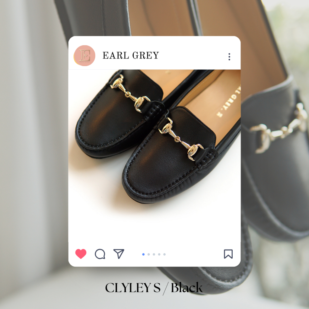 EARL GREY รองเท้าหนังแกะแท้ รุ่น Clyley.S series in Black