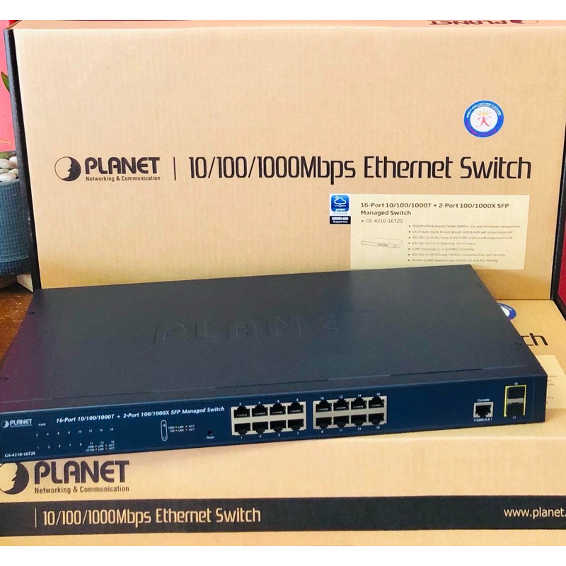 Switch 16 port Gigabit 2SFP Planet (GS-4210-16T2S L2/L4