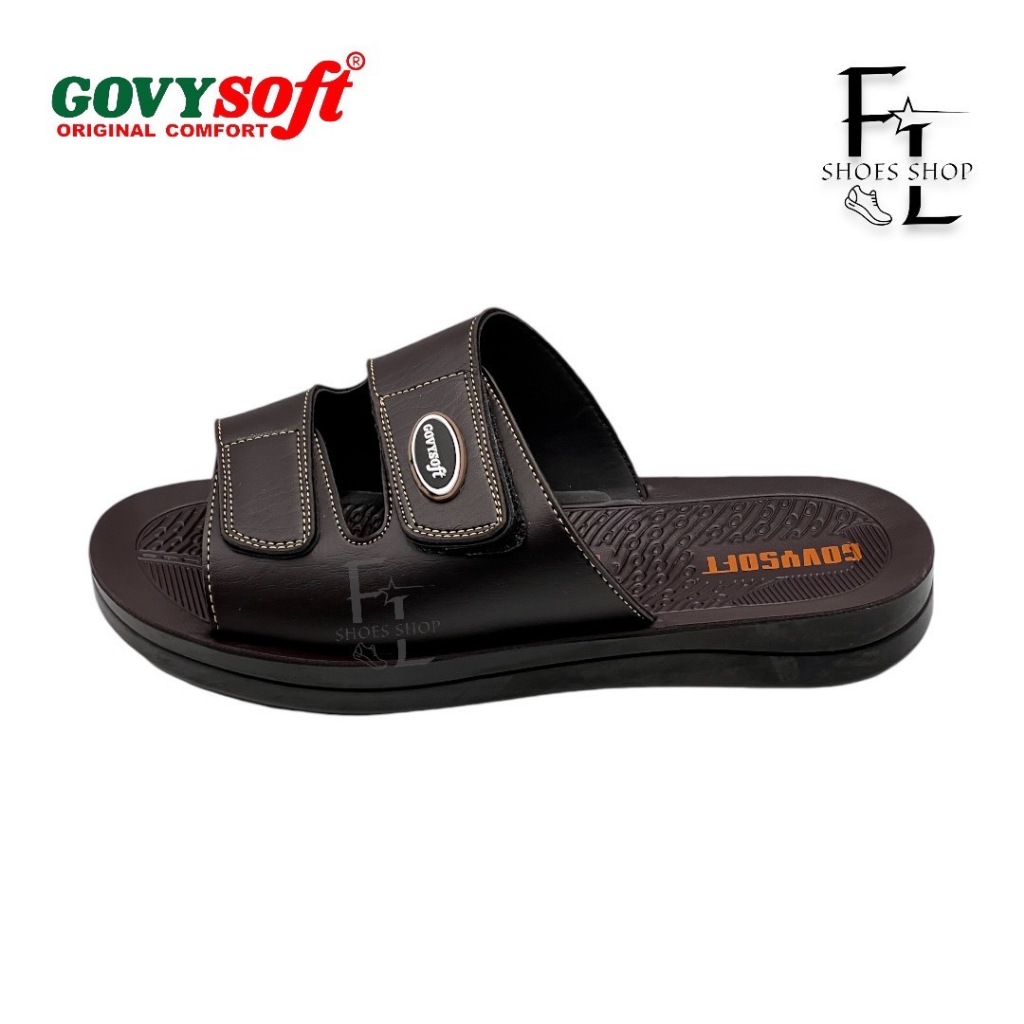 Govysoft PU รุ่น 6018 ဖိနပ် ယောက်ကျား  ခြေညှပ်ဖိနပ် ဖိနပ်အထူboy ဖိနပ်ထိုင်း รองเท้าแตะ รองเท้าแตะแบบสวม รองเท้าผู้ชาย
