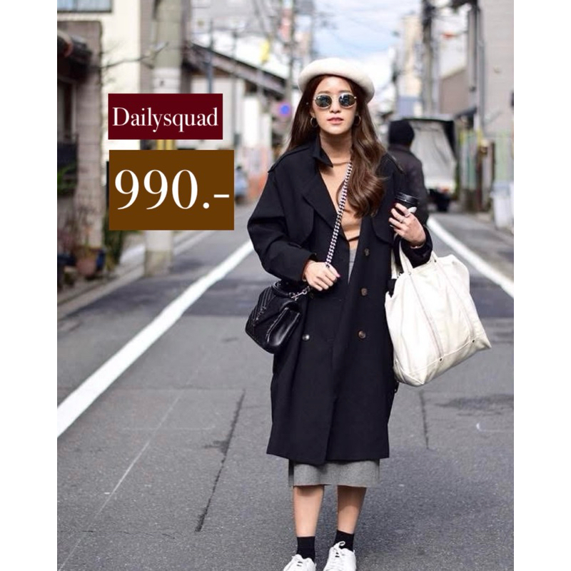ส่งต่อ Dailysquad Black Trench Coat