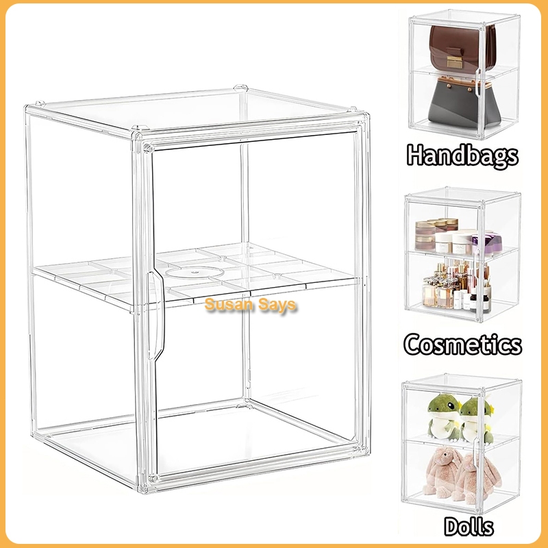 กล่องใสเก็บของ ตู้พลาสติกกล่องเก็บของโปร่งใส กล่องเก็บของที่เก็บกระเป๋า ตู้เก็บของกันฝุ่น ตู้พลาสติก