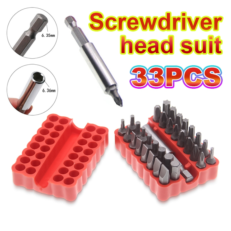 33PCS ดอกไขควงตอก หัวแฉก ไขควง PH2 PH3 ชุดดอกไขควง ไขควงไฟฟ้าขนาดเล็ก