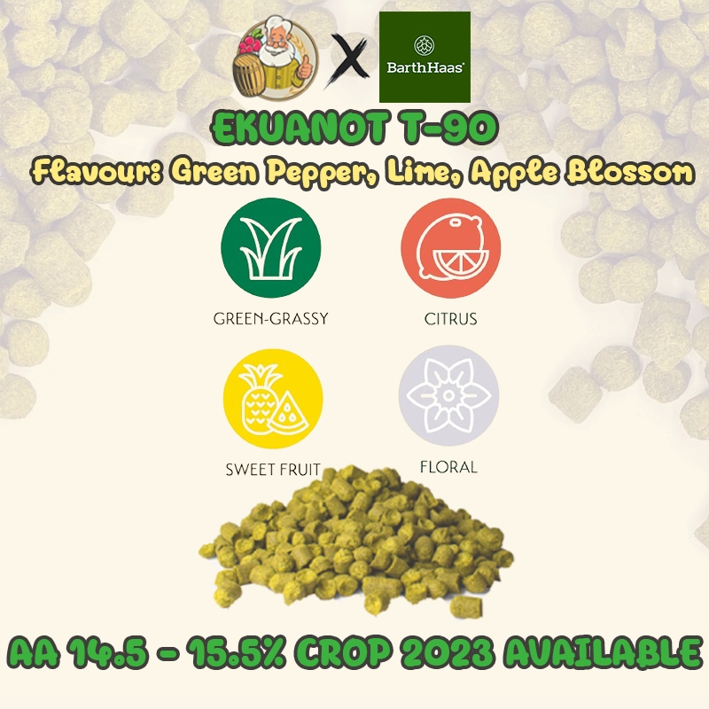 Ekuanot Hops PELLET HOPS (T90) Crop Year 2023 hops ทำเบียร์ hops beer ฮอปทำเบียร์ hops Ekuanot Hops 