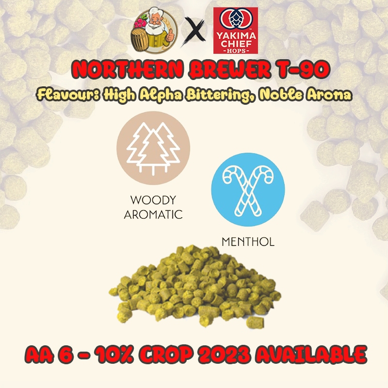 Northern Brewer Hops (เยอรมัน) PELLET HOPS (T90) Crop 2022 Beer Hops Hops เบียร์ฮอปส์ทำเบียร์ฮอป Nor