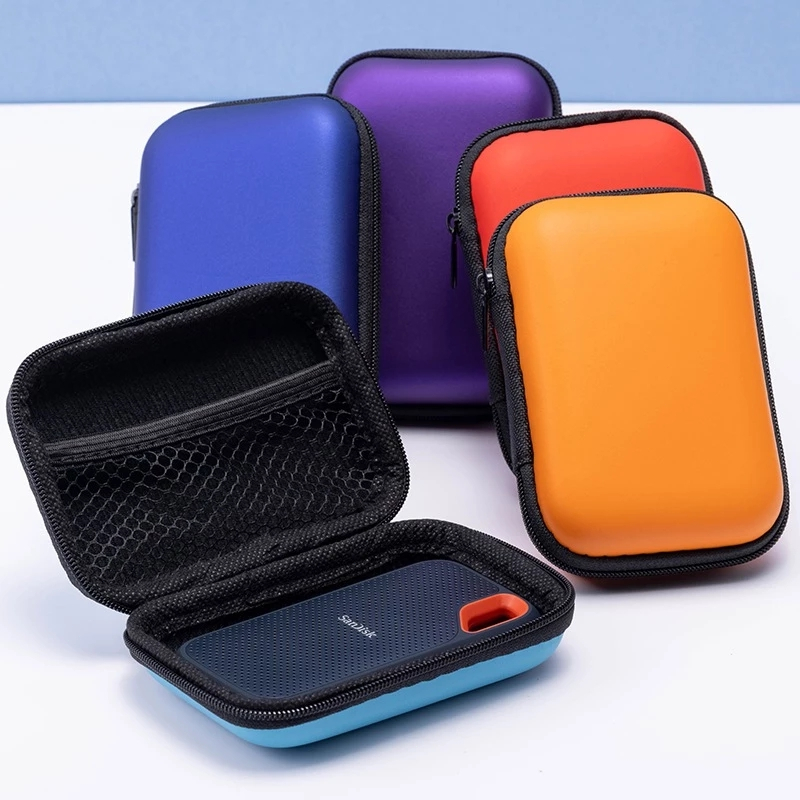 Hard Case HDD 2.5 นิ้ว ซองใส่ฮาร์ดดิสก์ กล่องใส่ฮาร์ดดิสก์พกพา Box HDDสีดำ สําหรับฮาร์ดไดรฟ์ พาวเวอร์แบงค์ สายเคเบิล USB