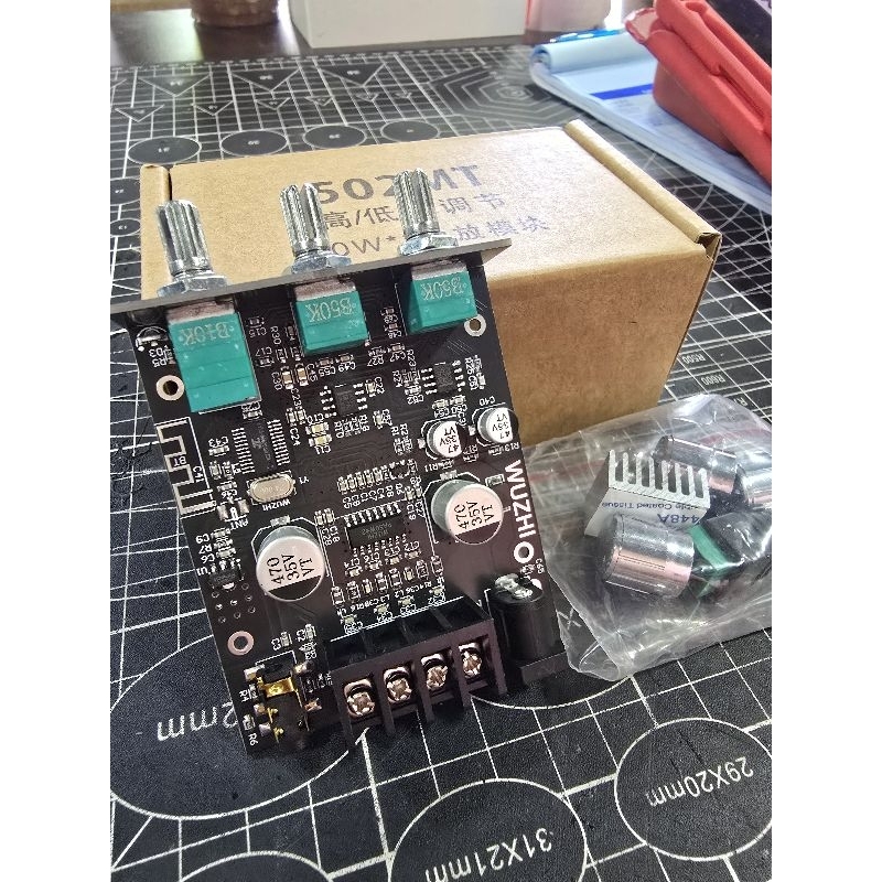 แอมป์จิ๋ว ZK 502MT+App แอมจิ๋ว บลูทู ธ 5.0 ซับวูฟเฟอร์เครื่องขยายเสียง กำลังขับ 2*50W amplifier blue