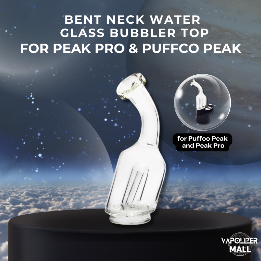 (Delivery 24 H.) Bent Neck Water Glass Bubbler Top For Peak Pro & Puffco Peak Glass Bubbler