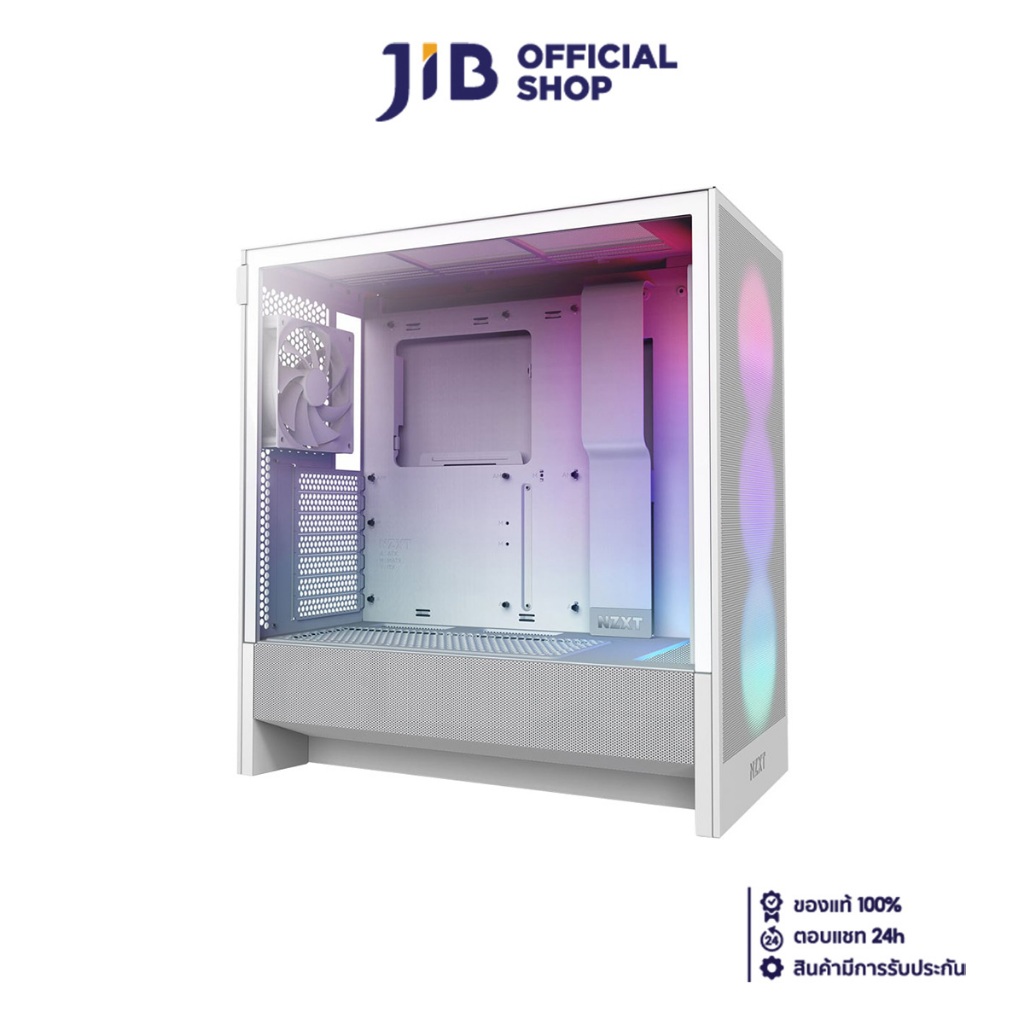 CASE (เคส) NZXT H5 FLOW RGB 2024 (WHITE) (E-ATX) (CC-H52FW-R1)