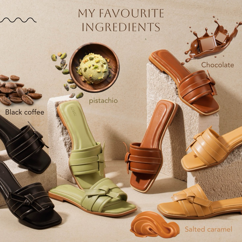 FAIME FLANEUR 5 สี (หน้าเท้ากว้าง +1) รองเท้าแตะดีไซน์โบว์