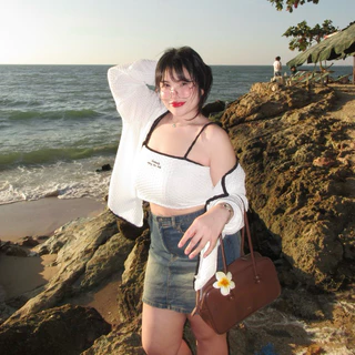 Nori Set เสื้อเช็ต2ชิ้น (โนริเช็ต) สายเดี่ยว+เสื้อคลุม⛱️🍒 เสื้อผ้าสาวอวบอ้วน | Geebeety