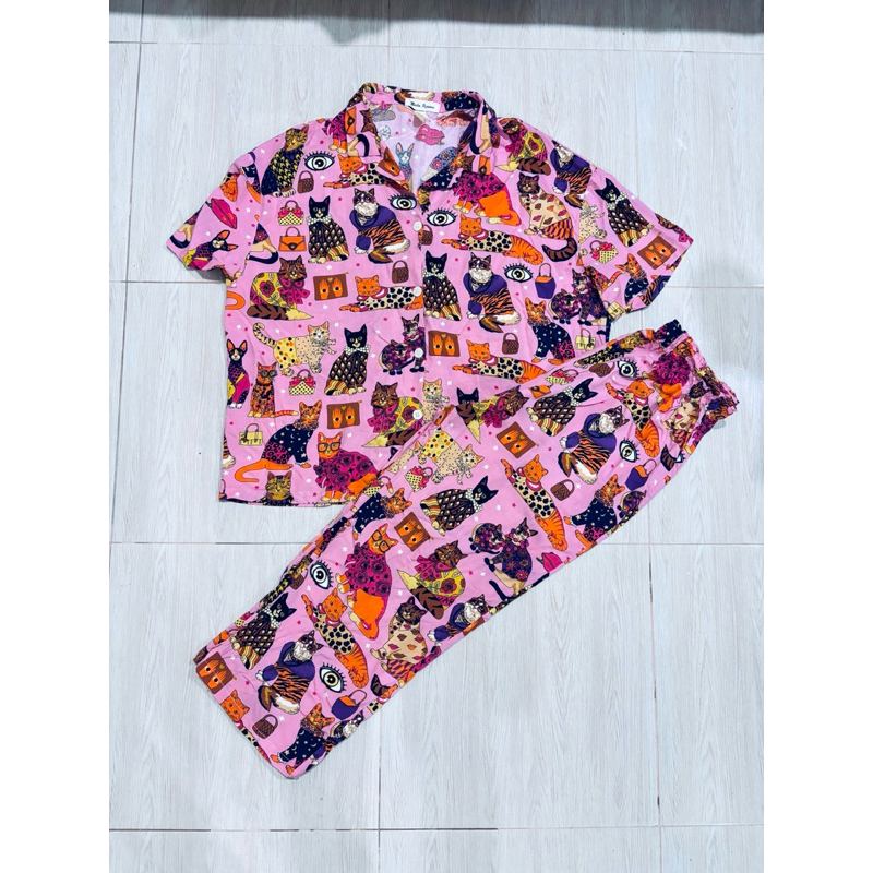 ชุดเซตขายาวแขนสั้น Muslin pajamas