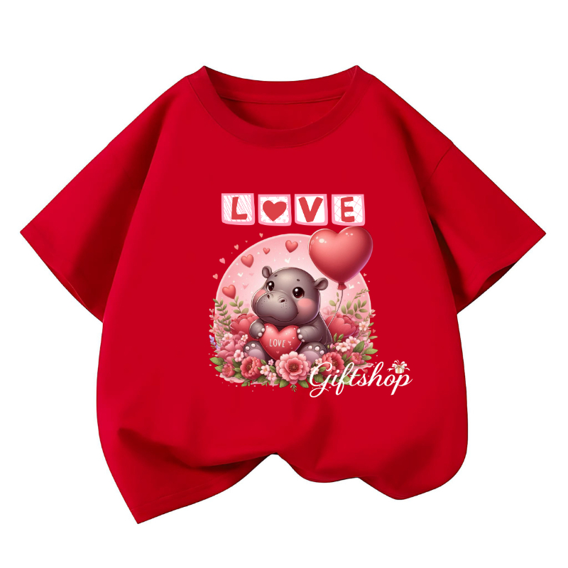 เสื้อยืดเด็กพิมพ์ลาย วันตรุษจีน Chinese New Year "สีแดง" ผ้าฝ้าย Pattern 760-864
