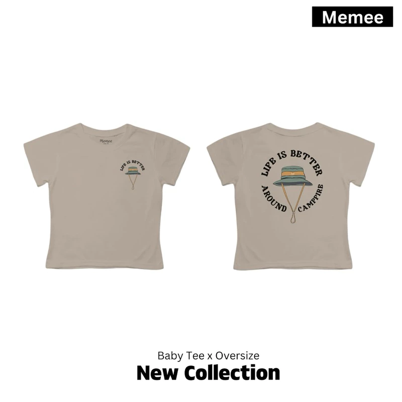 Memee ~ เสื้อครอปผ้าคอตตอน  ทรงBaby Tee (หมวก แคมป์ปิ้ง)เสื้อผู้หญิง thumbnail 4