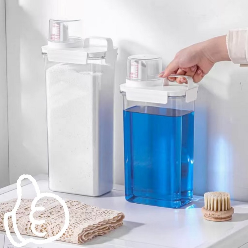 ขวดใส่ผงซักฟอก ขวดสบู่เหลว ขวดรีฟิล ขวดใส ใส่ผงซักฟอก ขวดใส่ผงซักฟอก พร้อมฝาปิด พร้อมถ้วยตวง ATTCH