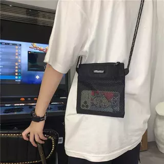 กระเป๋าผ้าสะพายข้างหน้ามีช่องตาข่ายoffbetterเวอร์ชั่นเกาหลี