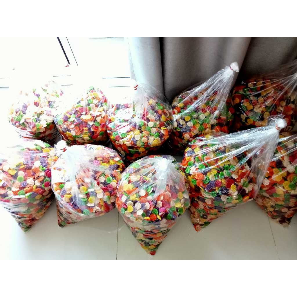 pj-khaotan(10กิโลกรัม บรรจุ 5 กก.2ถุง) พร้อมส่ง ราคาถูก ข้าวแต๋นน้ำแตงโมแผ่นดิบ2เซน หลากสี