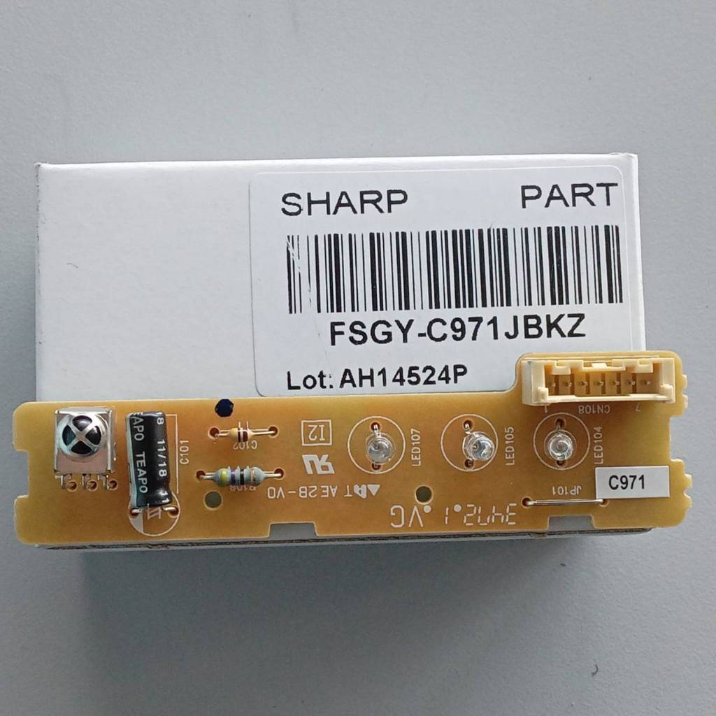 FSGY-C971JBKZ แผงรับสัญญาณรีโมทแอร์ SHARP ตัวรับสัญญาณรีโมทแอร์ชาร์ป รุ่น AH-GX13, AH-GX10 อะไหล่ใหม่ แท้บริษัท