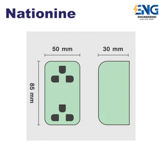 NATIONINE เต้ารับมีกราวด์ 2 ที่ รุ่น WKG04 (คละสี)