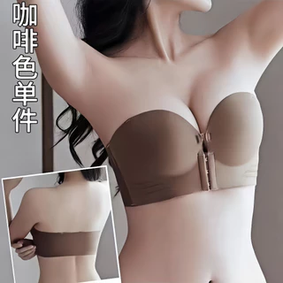 💗Beach Bikini💗บราตะขอหน้าไม่มีโครง บราปิดหน้า ดันทรง บราเสริมหน้าอก ใส่สบาย สายสะพายไหล่บุนวมหนา ถอดออกได้