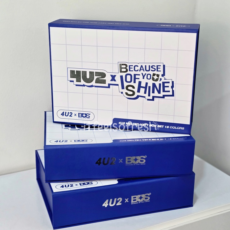 4U2 x BUS ลิป/กล่องเปล่า/กล่องเหล็ก/สติ๊กเกอร์💙 4U2 x BUS Special Box Set