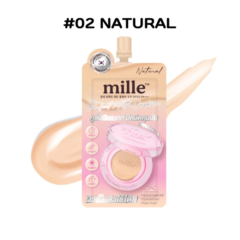 MILLEมิลเล่คุชชั่นแมทท์หัวเดี่ยว PERFECT MATTE 6G. ซอง