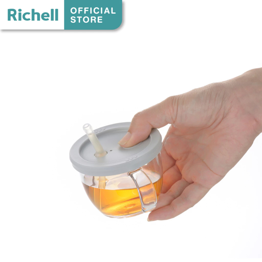 RICHELL ถ้วยฝึกดูด AQ Staw training mug Tritan พลาสติก รุ่น AXSTARS ขนาด 150ml. (6m+)
