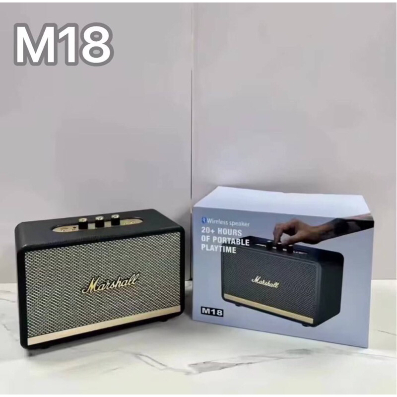 ลำโพงบลูทูธไร้สาย รุ่น M18 เสียงดี ปรับเสียงเบส แหลมได้ ขนาดพกพา เบสแน่น พร้อมที่หิ้ว มีแถมป้ายให้ติดค่ะ