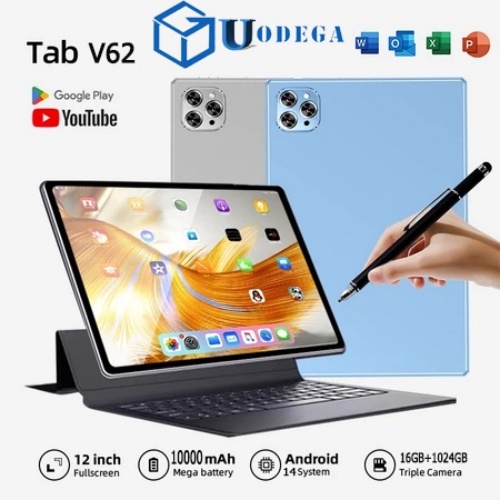 Android 14 แท็บเล็ตแบรนด์ใหม่ V62 10000mAh 12inch 16GB + 1024GB วิดีโอเกมแบบสบาย ๆ รองรับมัลติฟังก์ช