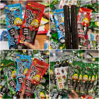 สาหร่ายม้วน อบกรอบ ตรากินจัง 1แพ็กมี12ซอง ซองละ2ม้วน มีให้เลือก 3 รสชาติ