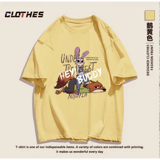 เสื้อยืดลายน่ารัก ผ้าคอตตอนหนา220แกรม เนื้อผ้าคอตตอลแท้ CM104 สีไม่ตกเนื้อผ้าดี ตัดเย็บดี