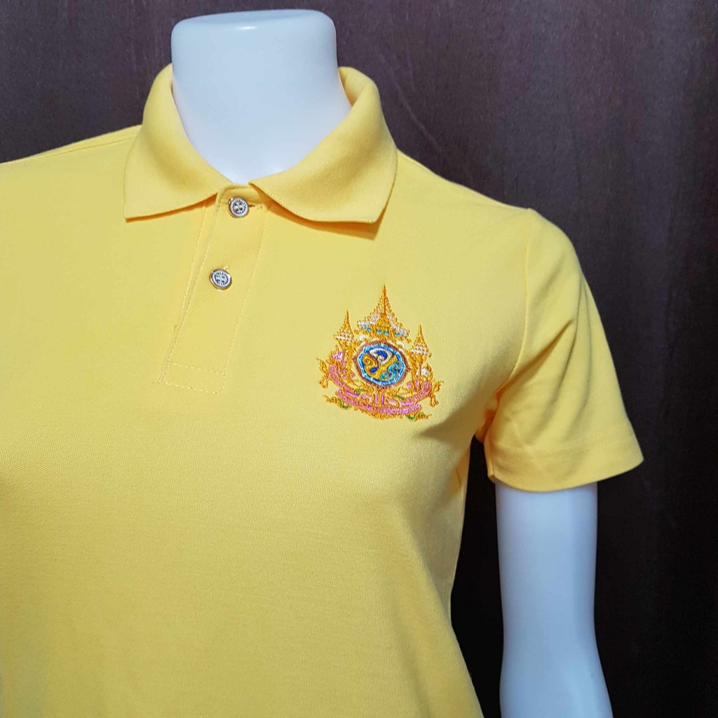 เสื้อโปโลแขนสั้นทรงสวยมากเสื้อโปโลสีเหลืองทำงานสุภาพ