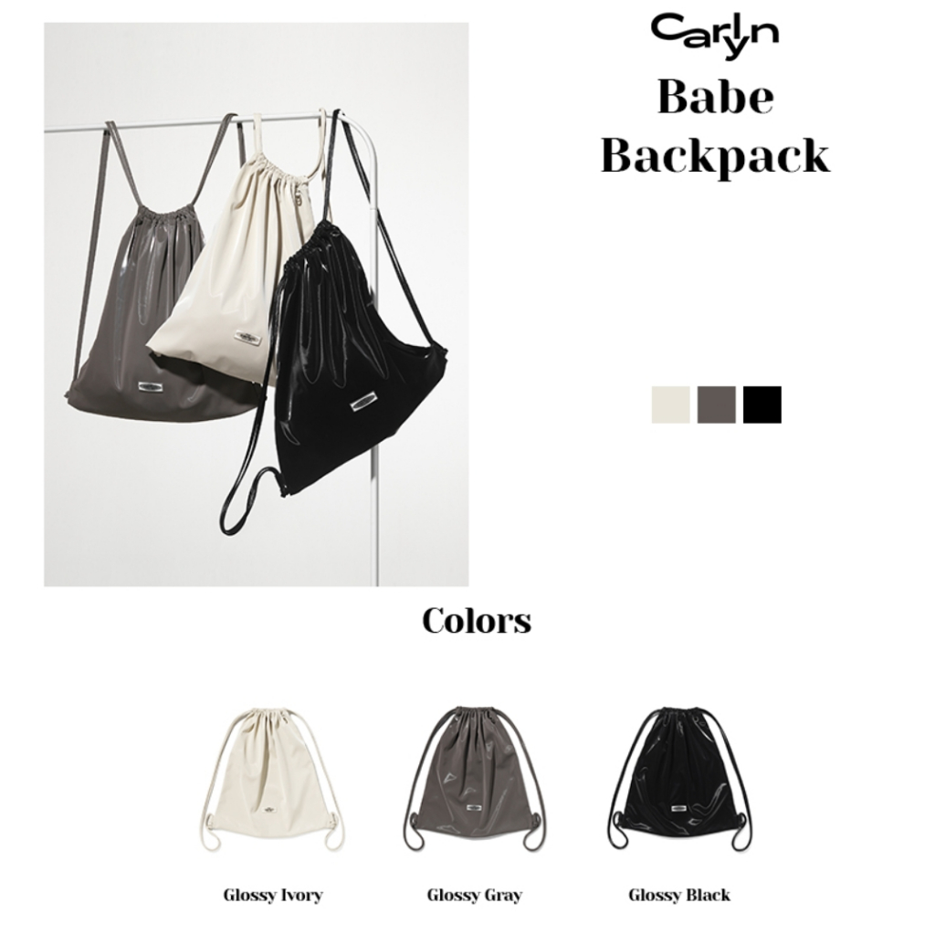 Carlyn Babe Backpack 3 Colors H73307010 (Glossy Ivory, Glossy Gray, Glossy Black