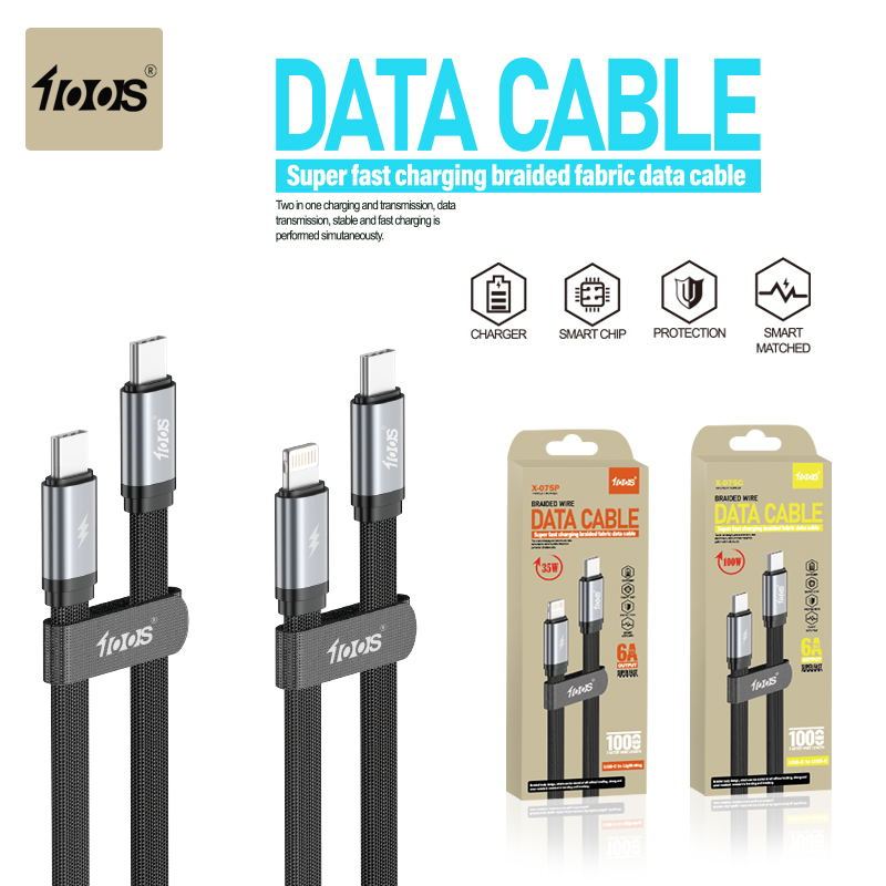 สายชาร์จ 100S TypeC 6A pd35W 100W สายข้อมูล USB USB-C ชาร์จเร็ว (รับประกัน 1 ปี)
