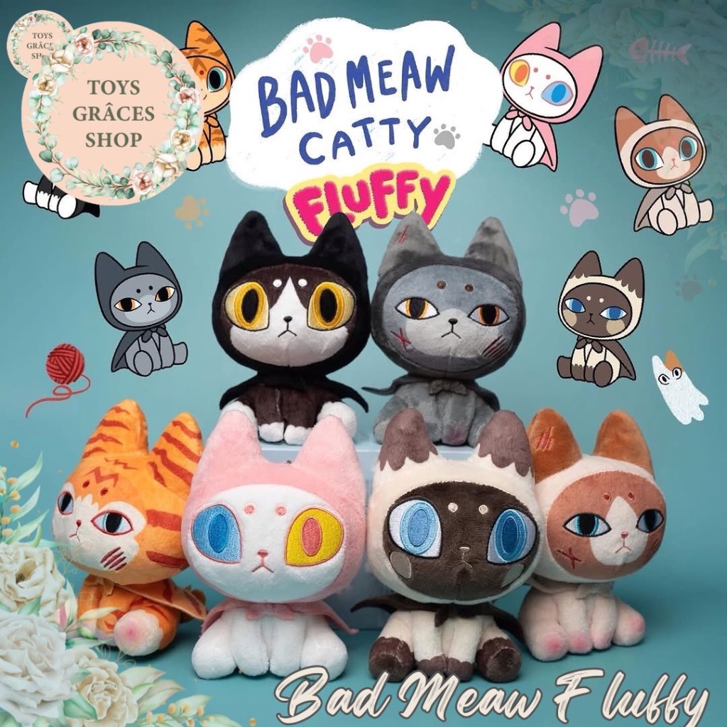 พร้อมส่ง แบบยกกล่อง พวงกุญแจ Badmeaw Catty Fluffy Blind Box