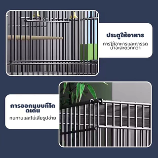 Pawblic 🕊️กรงนก กรงนกแก้ว กรงสัตว์เลี้ยง กรงชูการ์ ลวดหนา เคลือบกันสนิม ผลิตจากเหล็กเนื้อหนา พับได้ สำหรับนกทุกขนาด