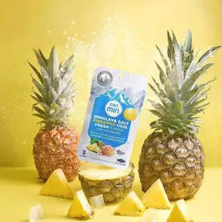 [แพ็ค 12 ชิ้น] Min Min HimalayaSalt Pineapple ลูกอม มิน มิน หิมาลายา ซอลท์ สับปะรด 21ก.
