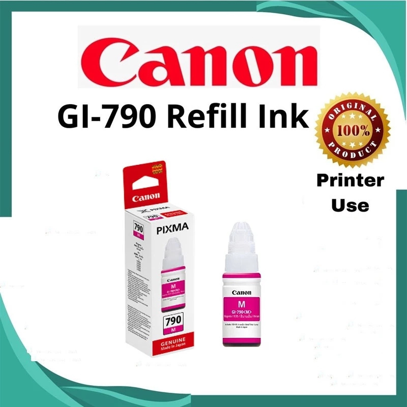 หมึก canon GI-790 หมึกเติม CANON หมึกขวดแท้ 4 สี BK /C /M / Y หมึก Canon G2010 /G3010 /G1010 /G4010（สามารถออกใบเสร็จได้）
