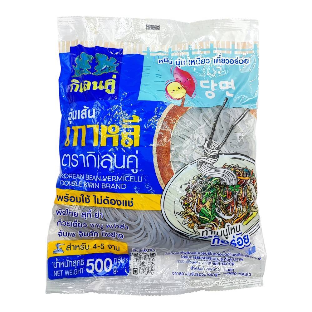วุ้นเส้นเกาหลี Korean Bean Vermicelli ตรา กิเลนคู่ ขนาด 500 กรัม