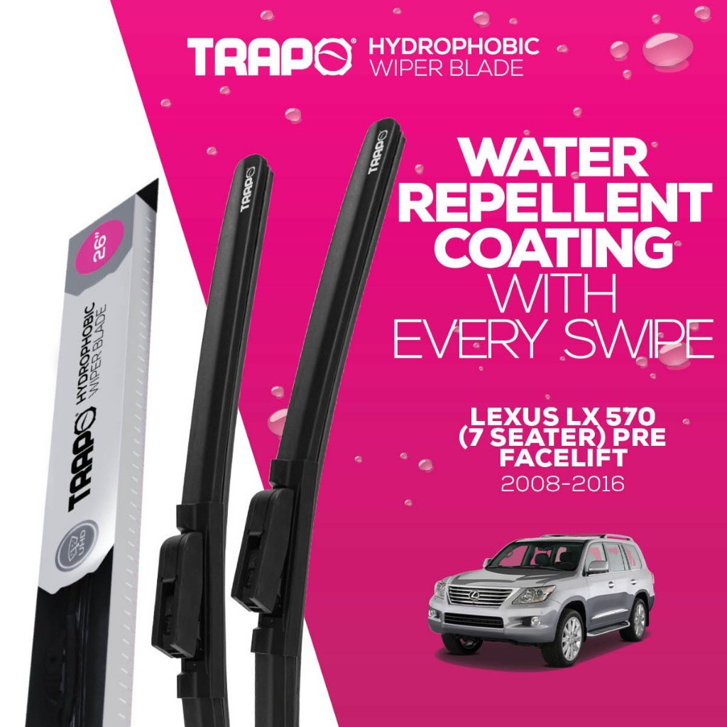 ที่ปัดน้ำฝน Trapo Hydrophobic Car Wiper Blade Lexus LX 570 (7 Seater) Pre Facelift (2008-2016) 1 Set