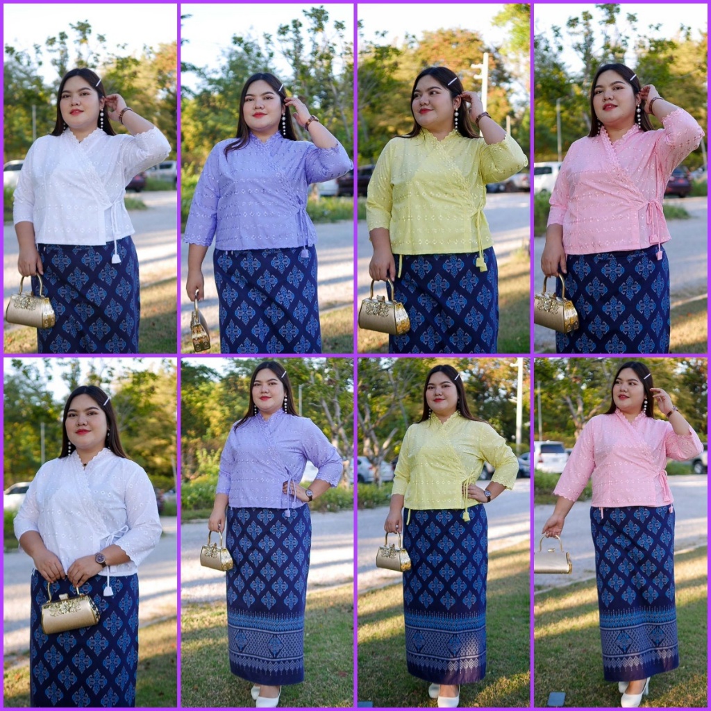 เสื้อป้ายเจ้านาง อก 48 52 56 60 นิ้ว งานผ้าลูกไม้เนื้อนิ่ม งานบุญห้ามพลาด