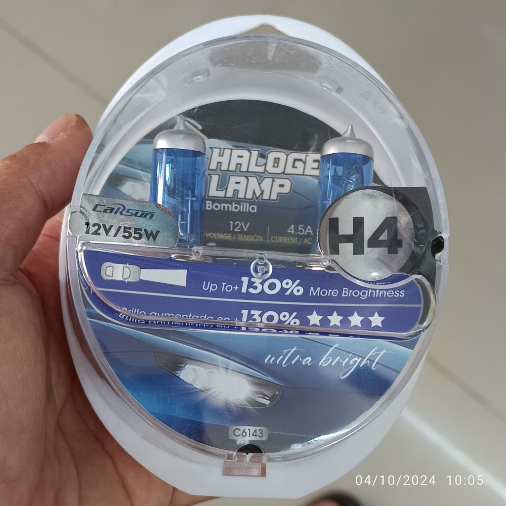 หลอดไฟแสงขาว H4 ทนคุณภาพมาเต็มมาตรฐานไม่ผิดกฎหมายหลอดไฟหน้ารถยนต์หลอดไฟหน้าหลอดไฟ h4